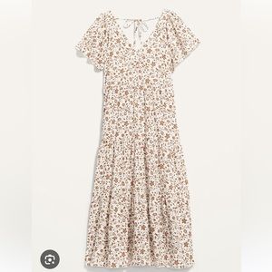 Old Navy Flutter Sleeve Tie Back Maxi Swing Dress